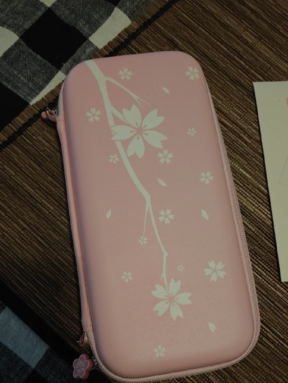 Pink Sakura Floral Zip Travel Case
